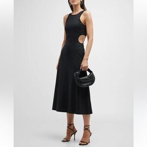 NEW FRAME Cut Out Knit Midi Dress Black Small
